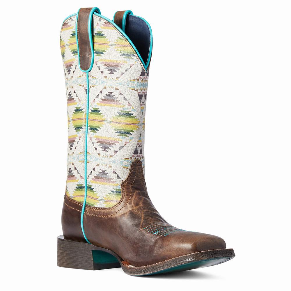 Brown Ariat Pendleton Circuit Savanna Women's Western Boots | QYCG63041