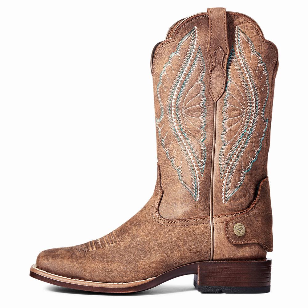 Brown Ariat Primetime EZ Zip Women's Western Boots | MOHX67358