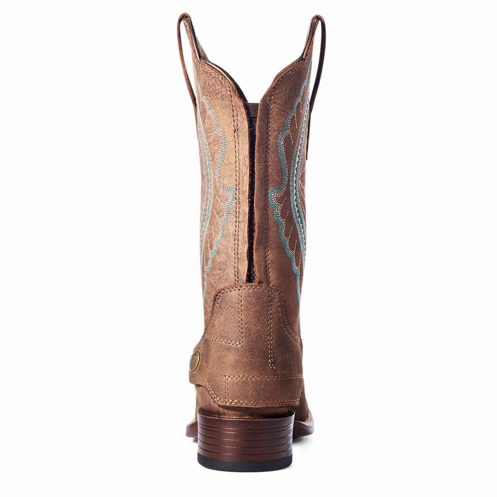 Brown Ariat Primetime EZ Zip Women's Western Boots | MOHX67358