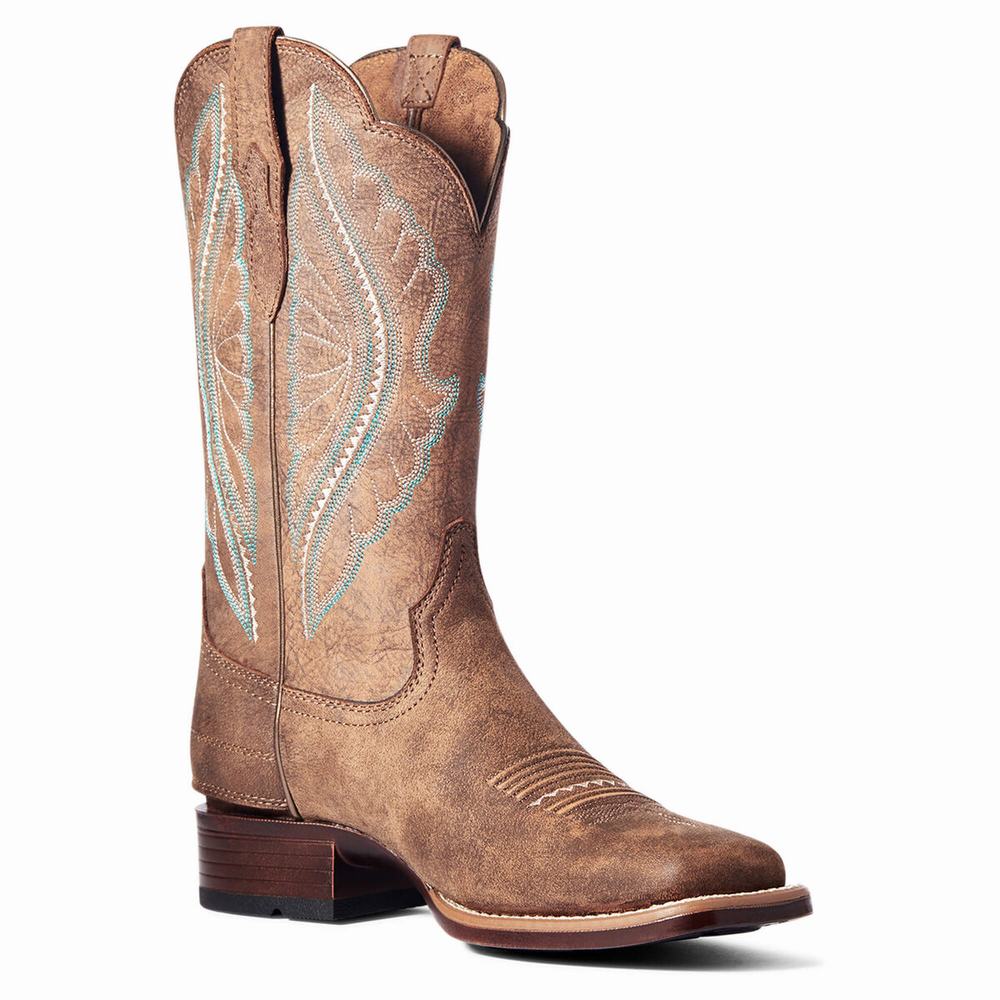 Brown Ariat Primetime EZ Zip Women's Western Boots | MOHX67358