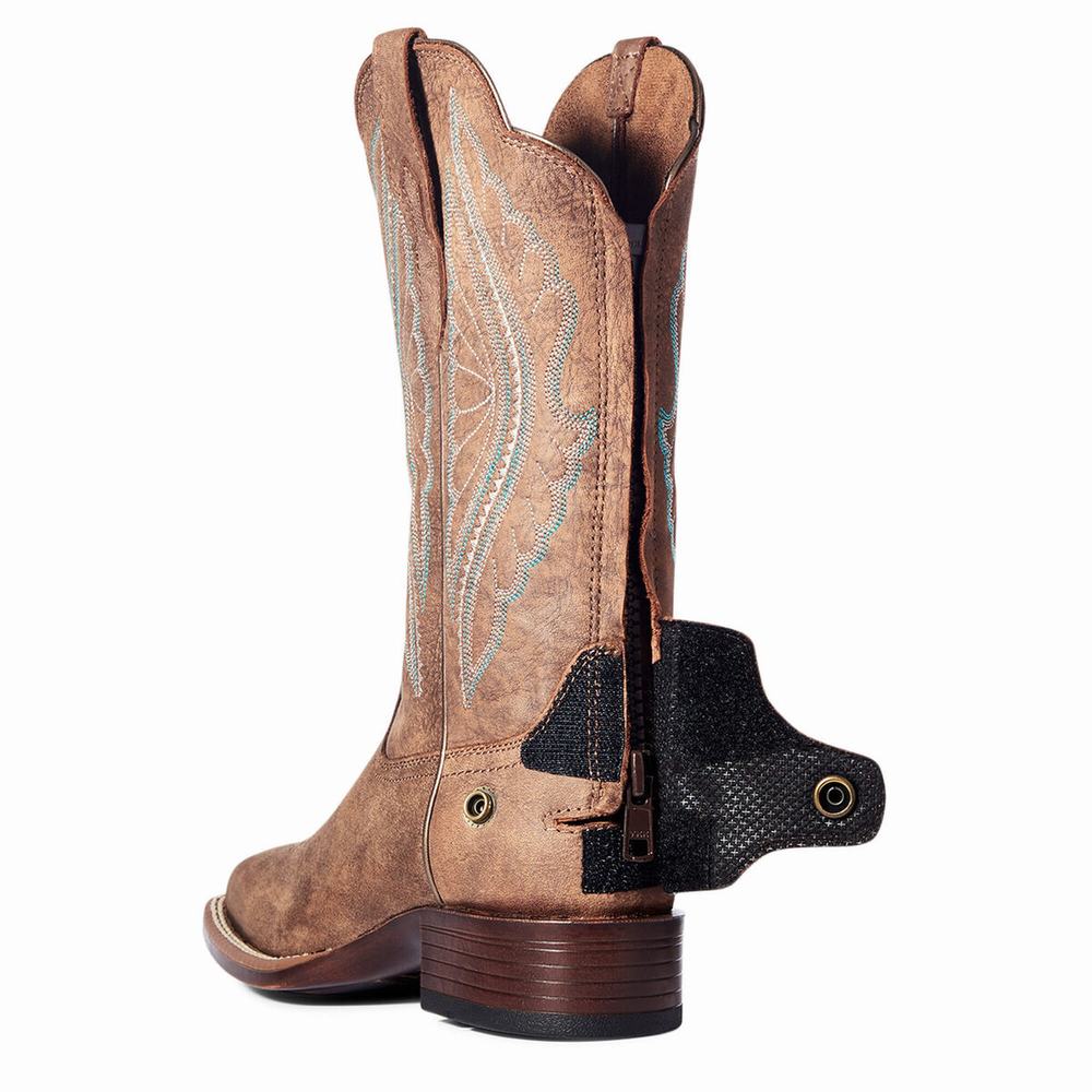 Brown Ariat Primetime EZ Zip Women's Western Boots | MOHX67358