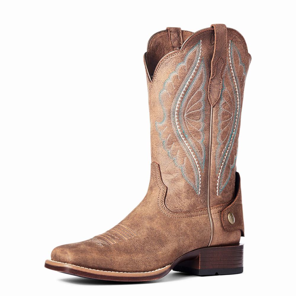 Brown Ariat Primetime EZ Zip Women\'s Western Boots | MOHX67358