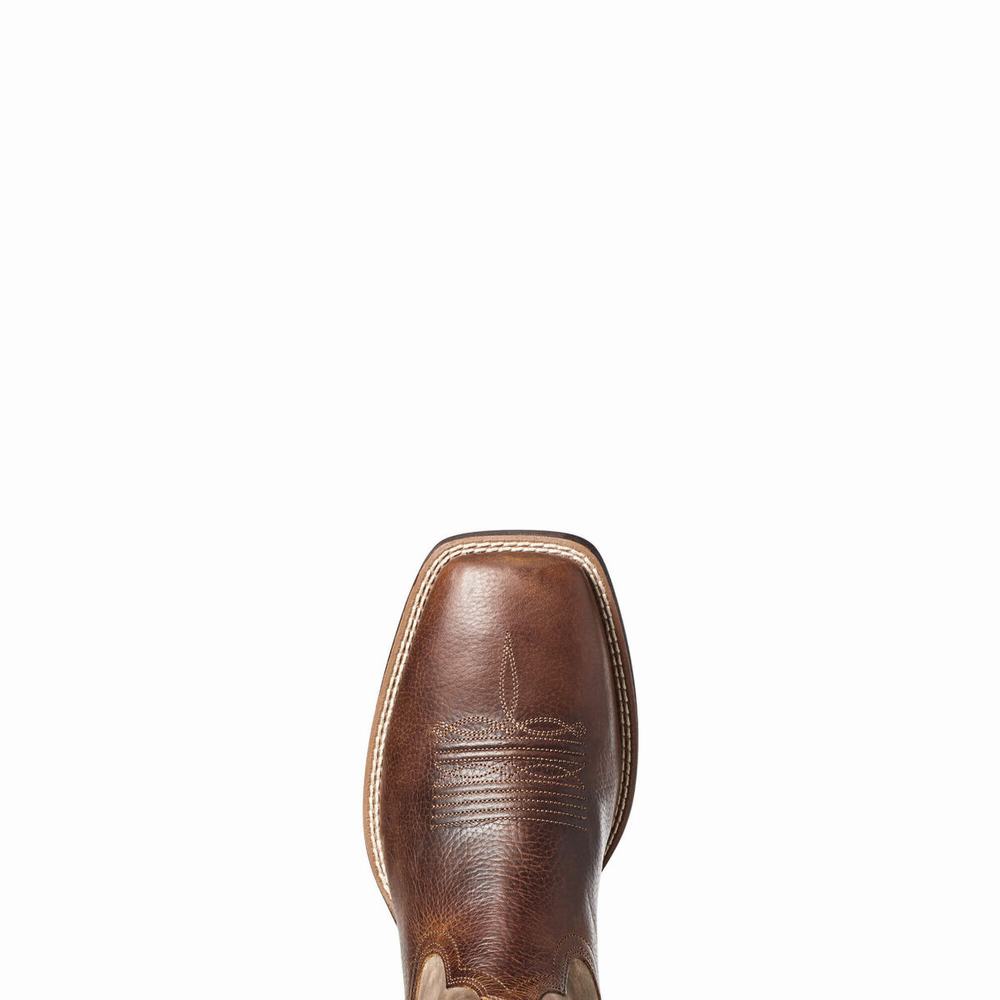 Brown Ariat Qualifier Men's Western Boots | SKEM80417