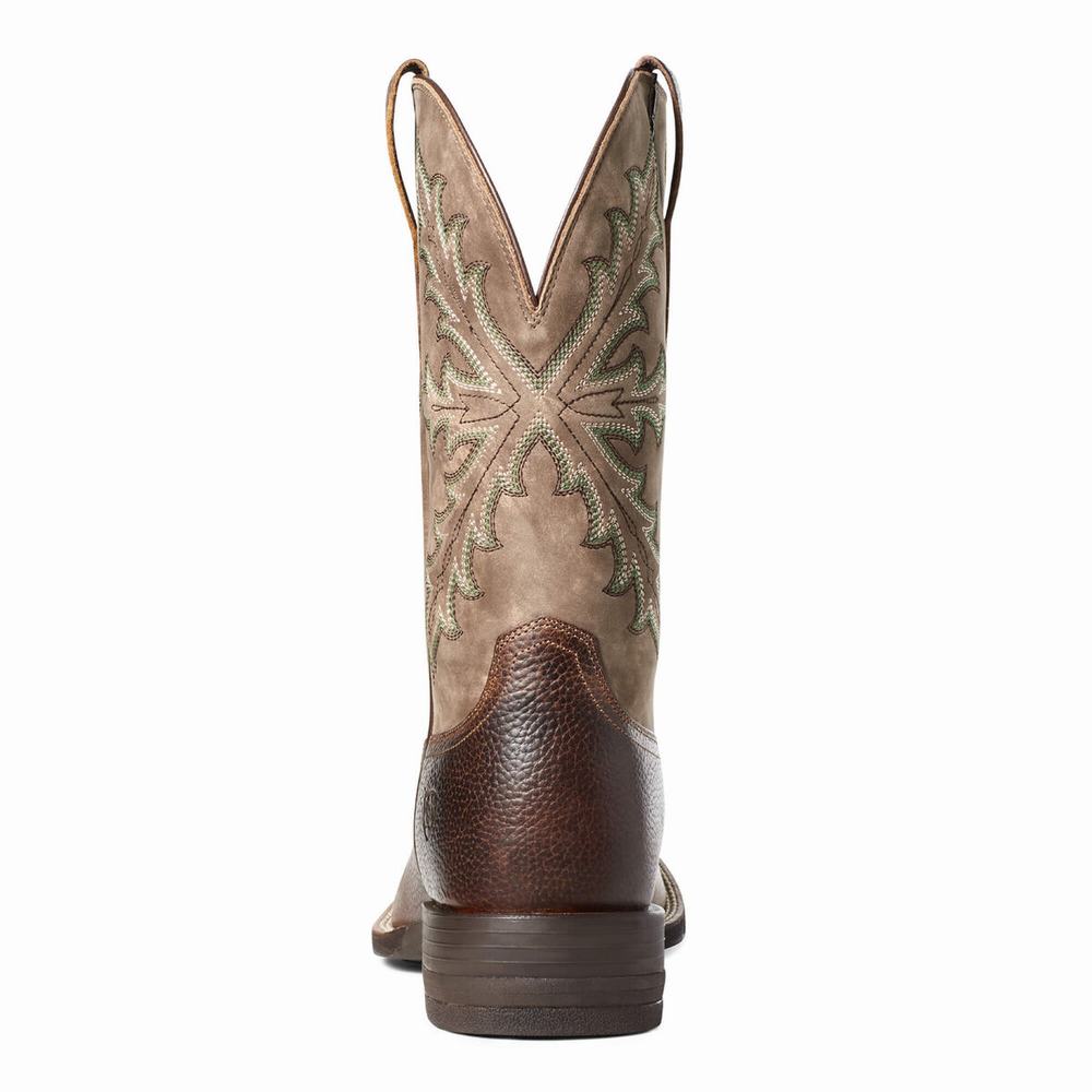 Brown Ariat Qualifier Men's Western Boots | SKEM80417