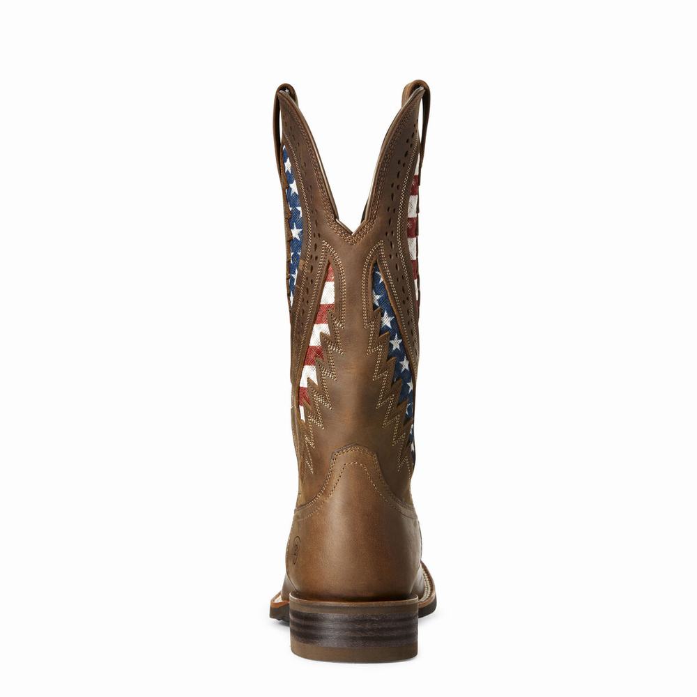 Brown Ariat Quickdraw VentTEK Men's Western Boots | KWDB62719