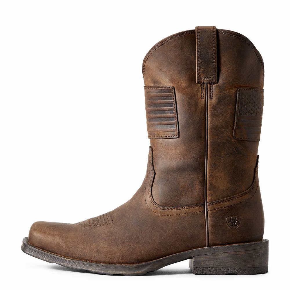 Brown Ariat Rambler Patriot Men's Dress Boots | CUDT08261