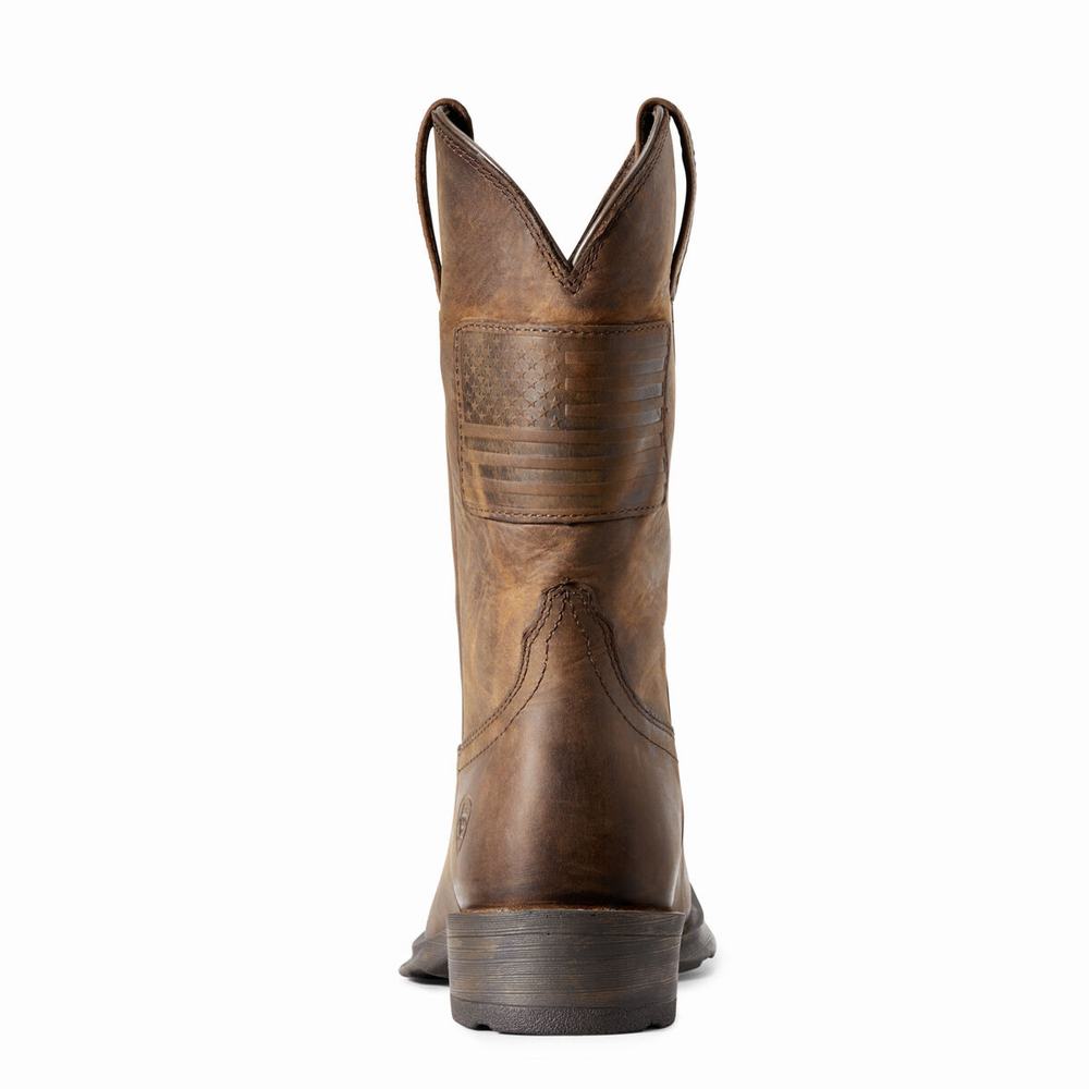 Brown Ariat Rambler Patriot Men's Dress Boots | CUDT08261