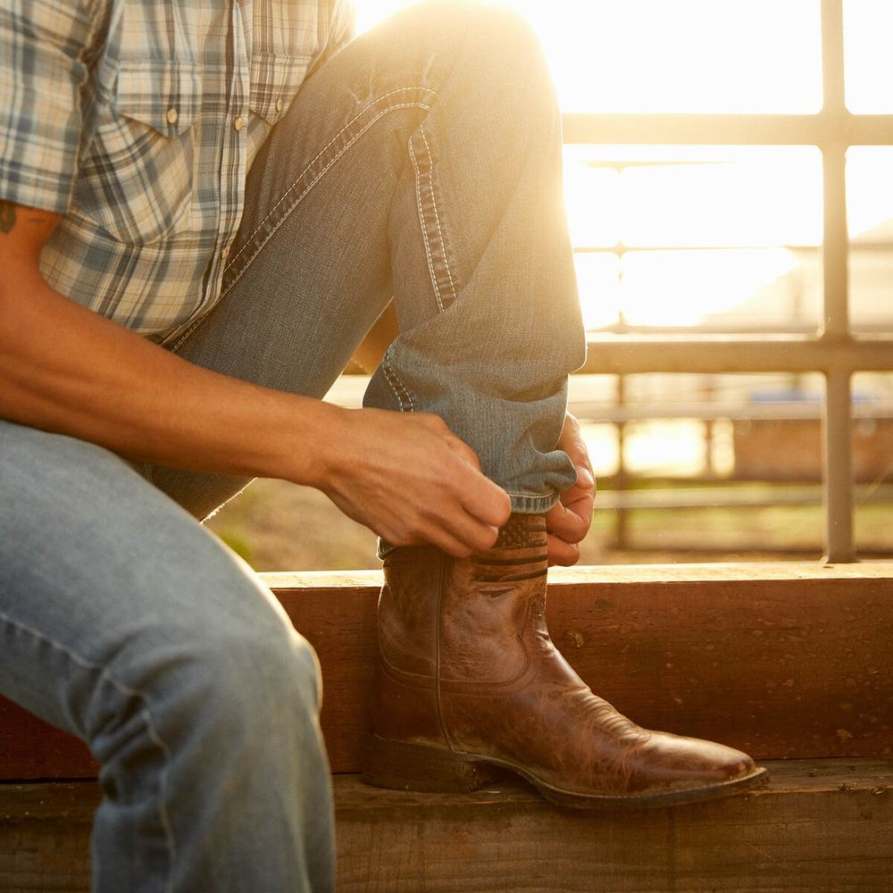 Brown Ariat Rambler Patriot Men's Dress Boots | CUDT08261