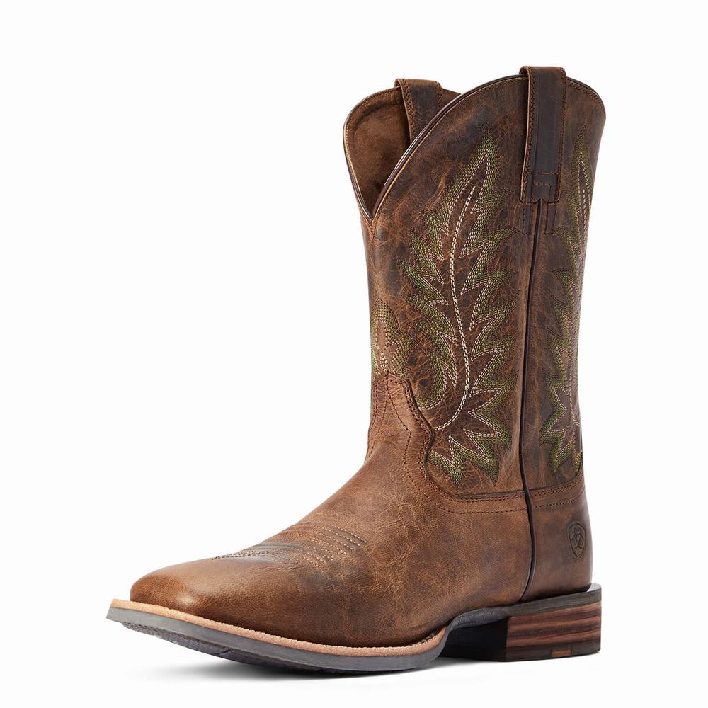 Brown Ariat Ridin High Men\'s Western Boots | IGDL37926