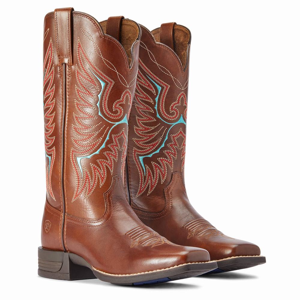 Brown Ariat Rockdale Women's Western Boots | VEUT01286