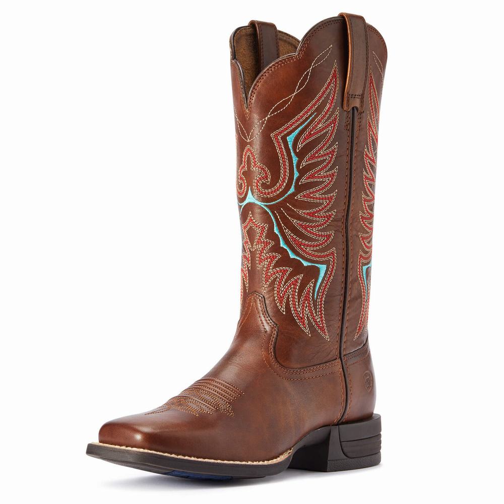 Brown Ariat Rockdale Women\'s Western Boots | VEUT01286