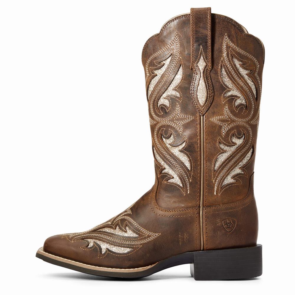 Brown Ariat Round Up Bliss Women's Western Boots | BGOZ20936