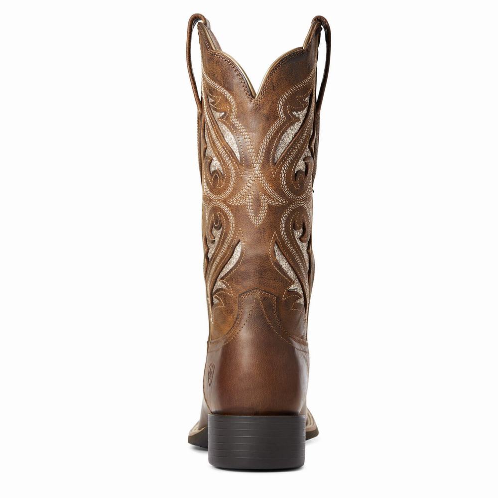 Brown Ariat Round Up Bliss Women's Western Boots | BGOZ20936