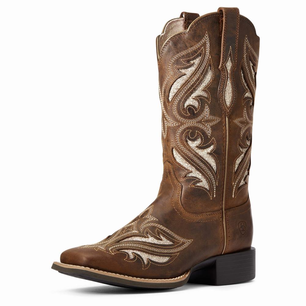 Brown Ariat Round Up Bliss Women\'s Western Boots | BGOZ20936