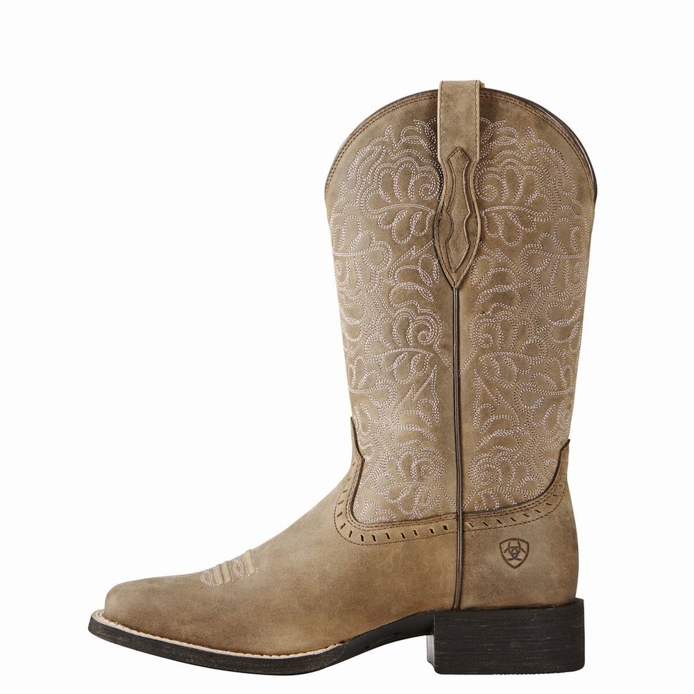 Brown Ariat Round Up Remuda Women's Western Boots | YNTH32049