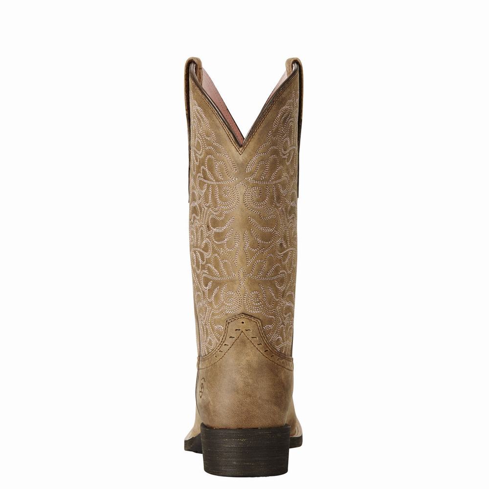 Brown Ariat Round Up Remuda Women's Western Boots | YNTH32049