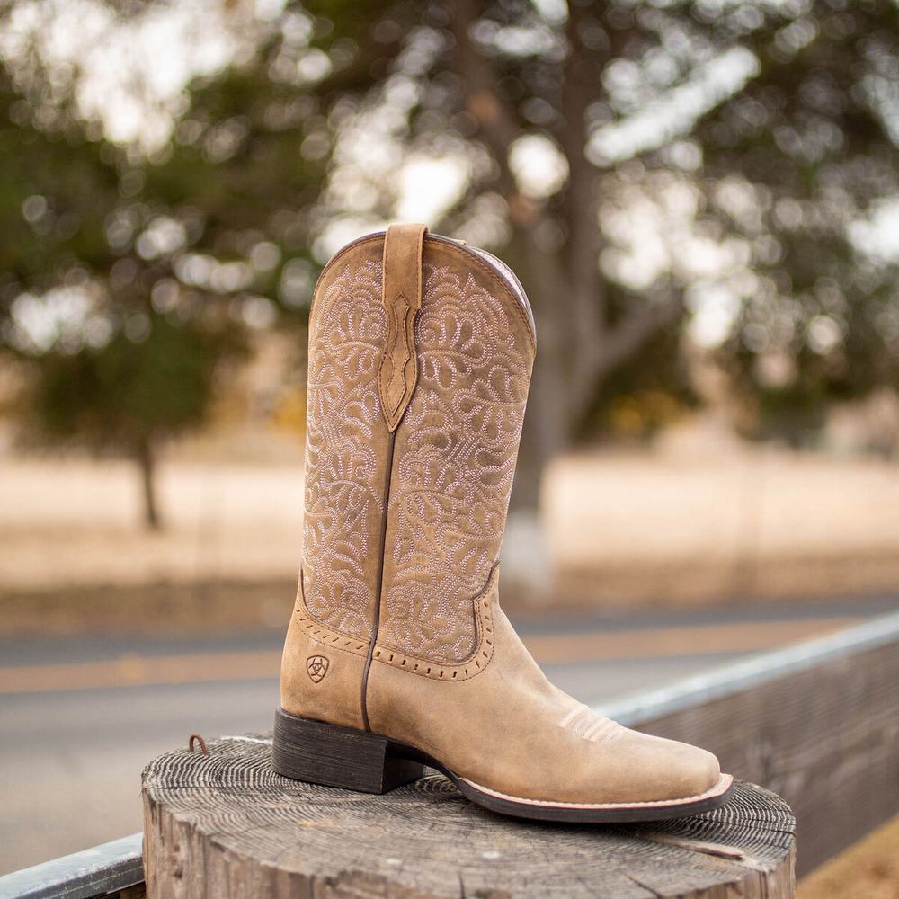 Brown Ariat Round Up Remuda Women's Western Boots | YNTH32049