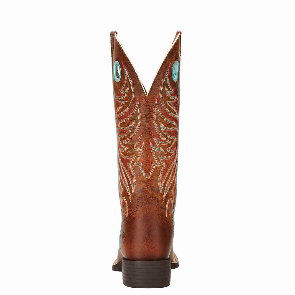 Brown Ariat Round Up Ryder Women's Western Boots | INJD68702