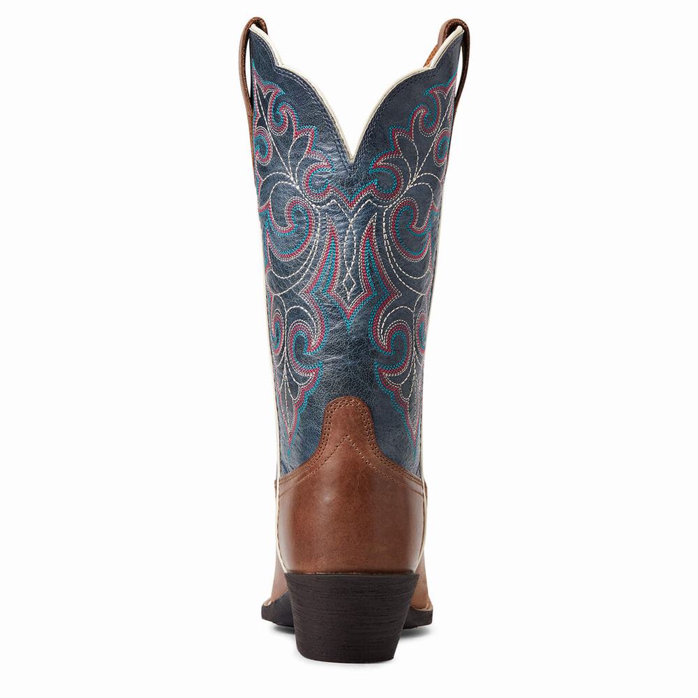 Brown Ariat Round Up Square Toe Women's Western Boots | MFUA74835