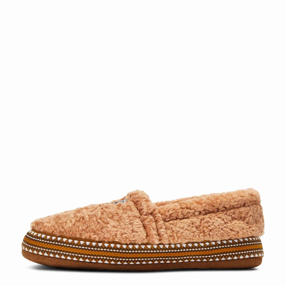 Brown Ariat Snuggle Women's Slippers | DZRW43659