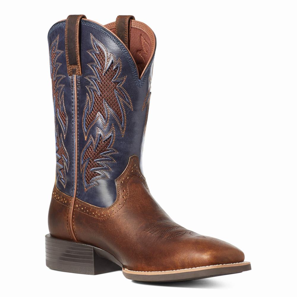 Brown Ariat Sport Cool VentTEK Men's Western Boots | LBTR47518