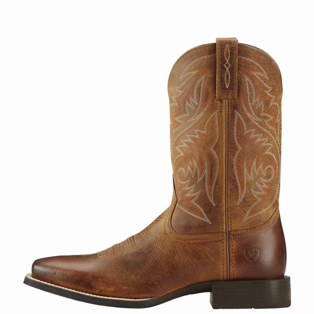 Brown Ariat Sport Herdsman Men's Western Boots | MPKE37691