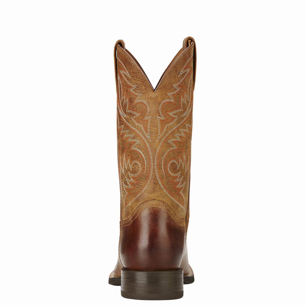 Brown Ariat Sport Herdsman Men's Western Boots | MPKE37691