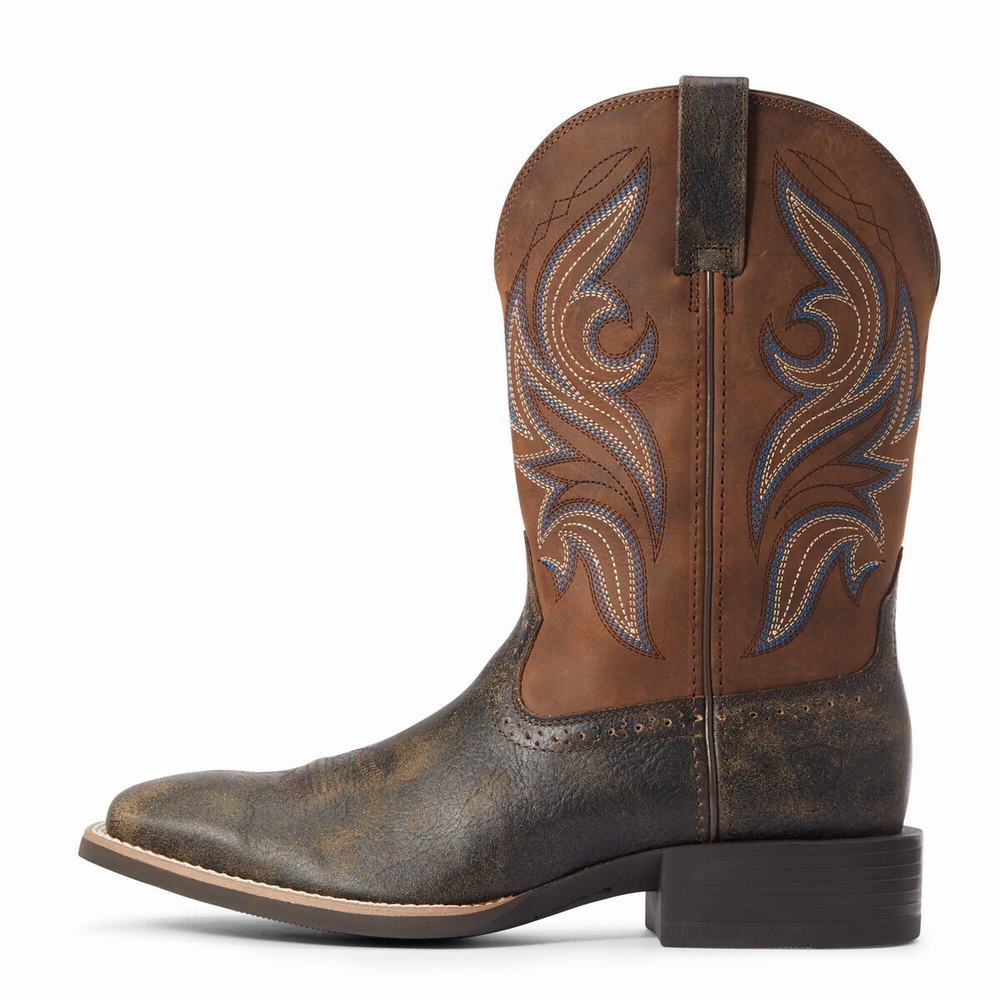 Brown Ariat Sport Knockout Men's Western Boots | RTXK45021