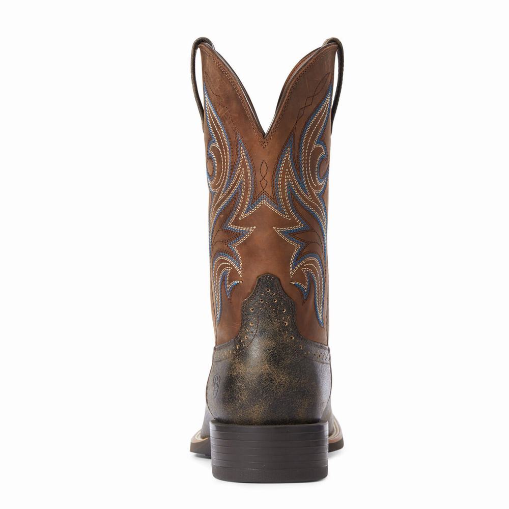 Brown Ariat Sport Knockout Men's Western Boots | RTXK45021