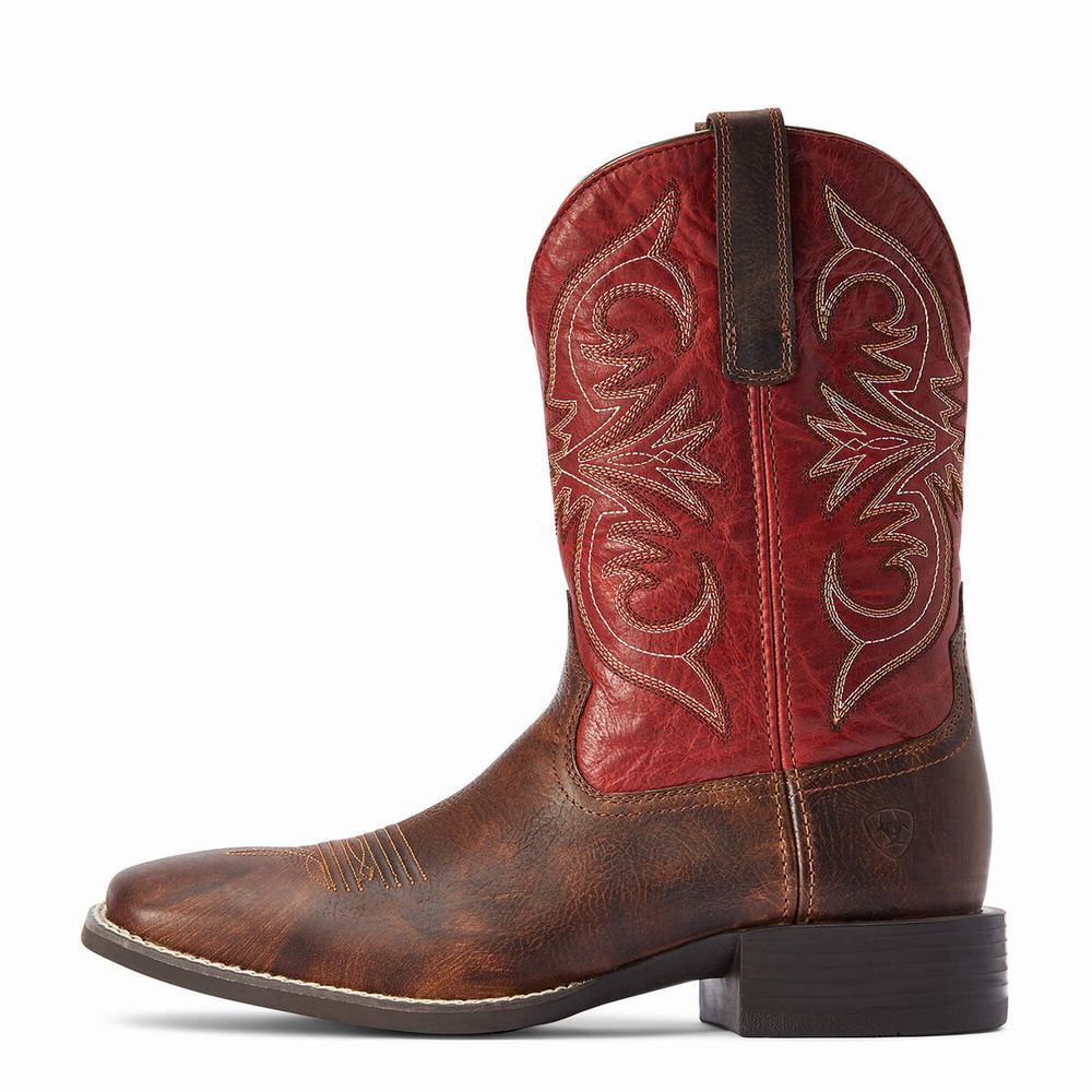 Brown Ariat Sport Pardner Men's Western Boots | RKBC40728