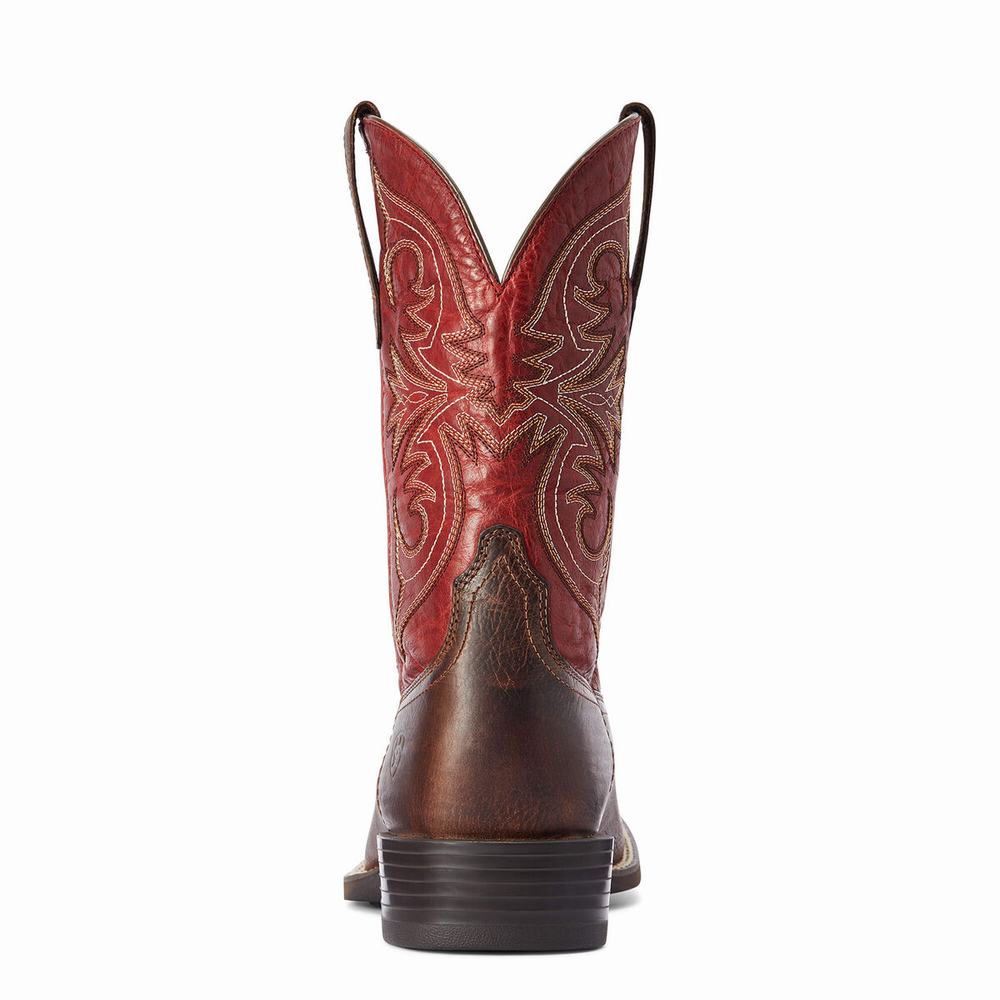 Brown Ariat Sport Pardner Men's Western Boots | RKBC40728