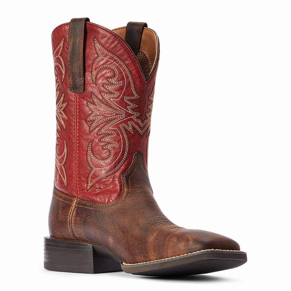 Brown Ariat Sport Pardner Men's Western Boots | RKBC40728