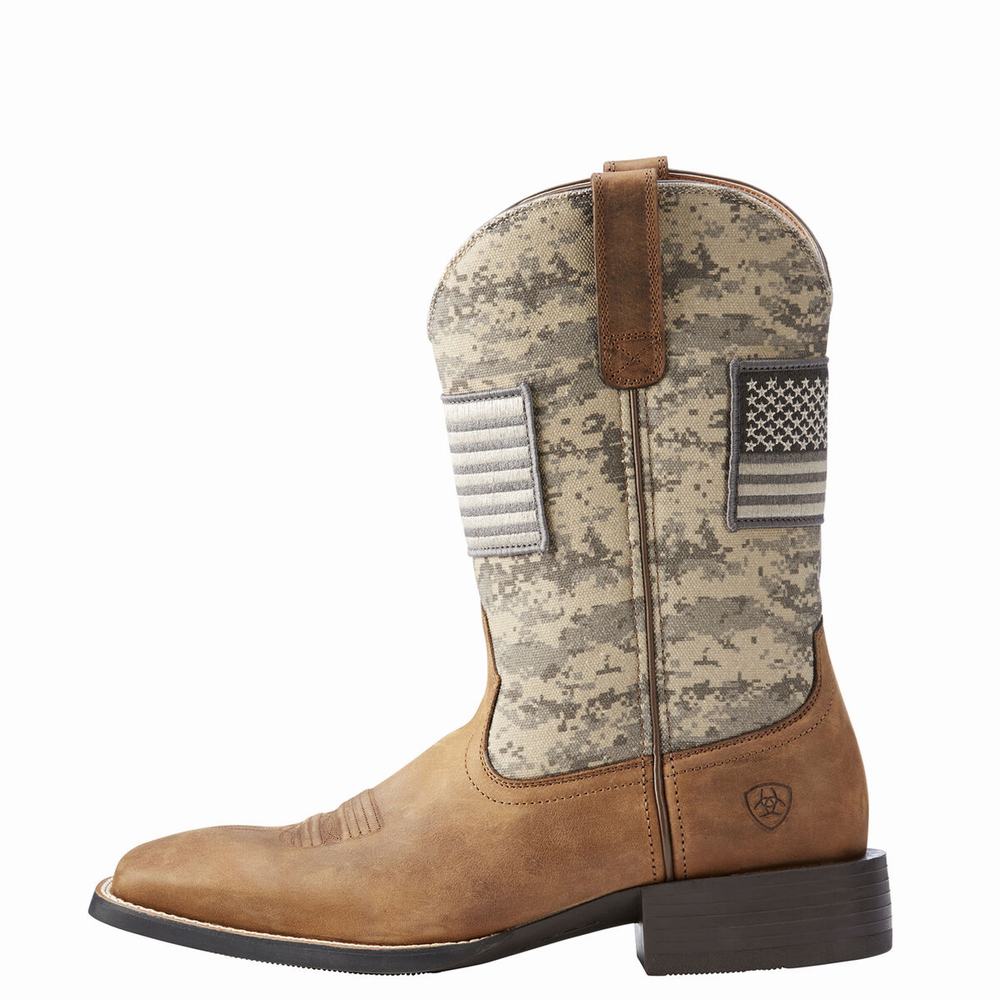 Brown Ariat Sport Patriot Men's Western Boots | QGDC56921