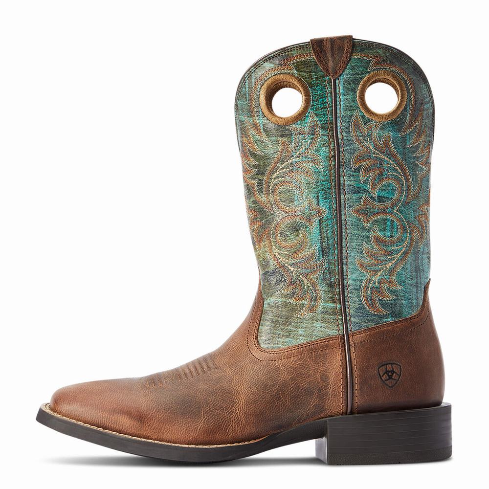 Brown Ariat Sport Rodeo Men's Western Boots | NAVP71382