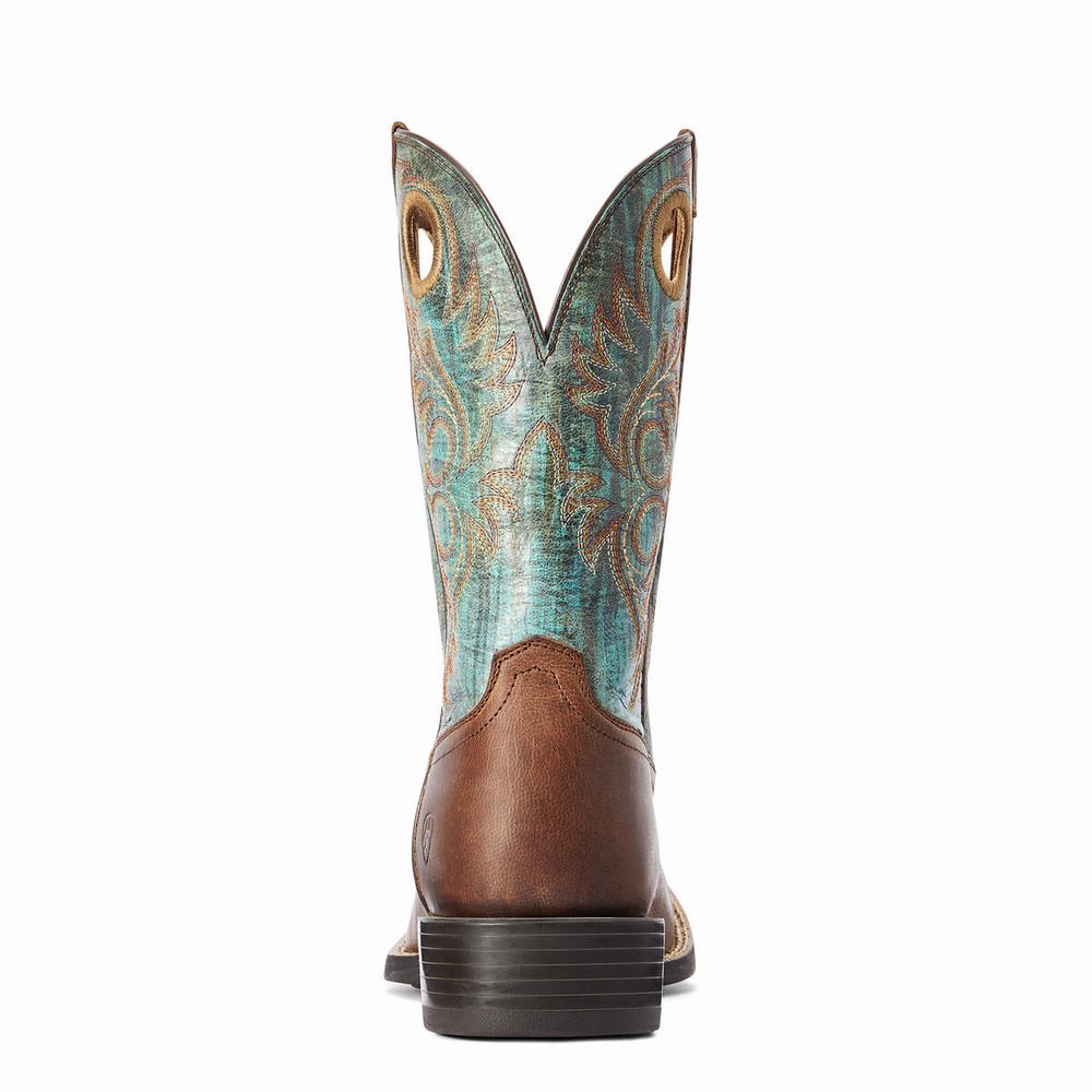 Brown Ariat Sport Rodeo Men's Western Boots | NAVP71382