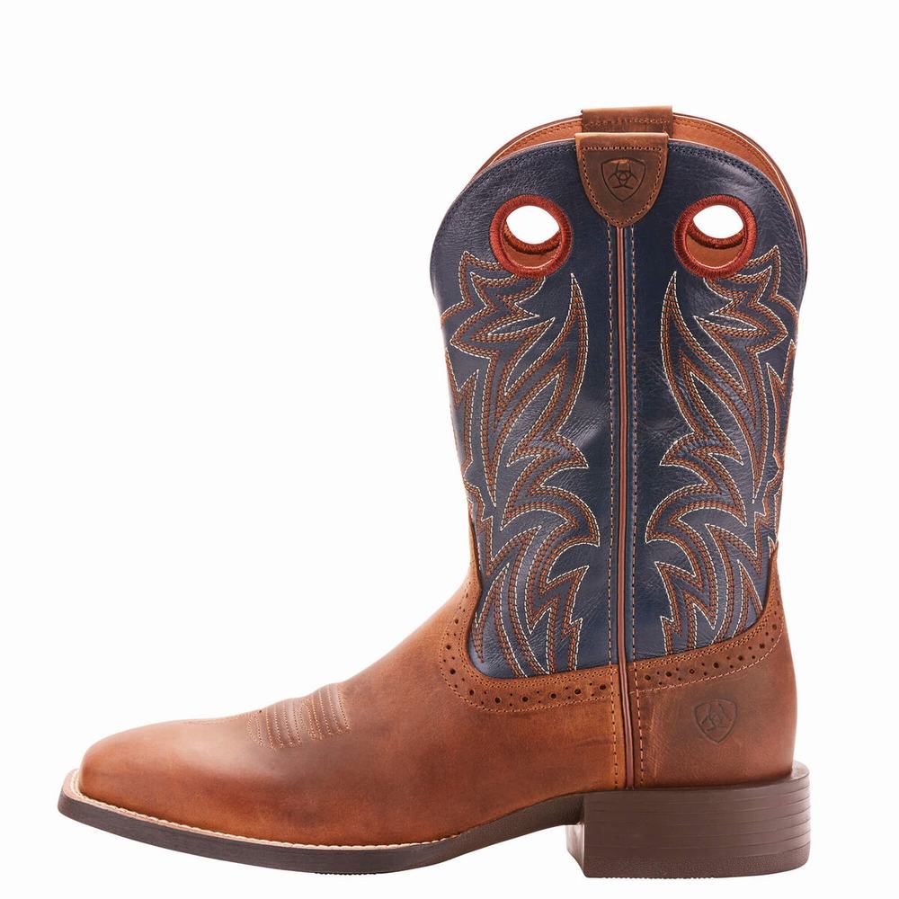 Brown Ariat Sport Sidebet Men's Western Boots | IZXO52913