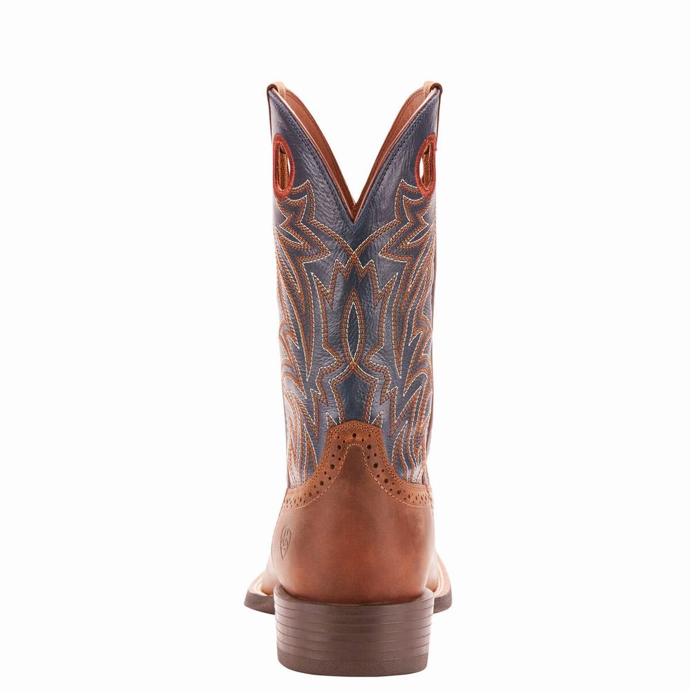 Brown Ariat Sport Sidebet Men's Western Boots | IZXO52913