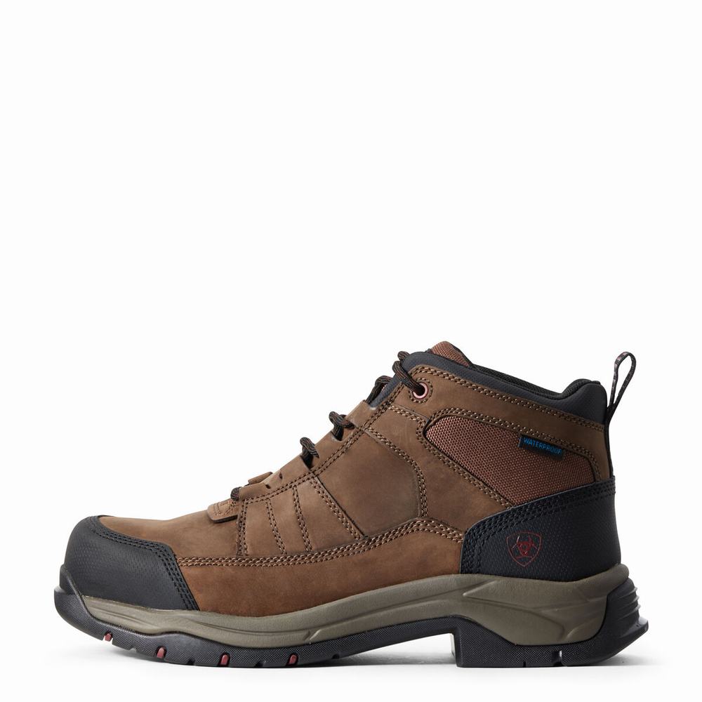 Brown Ariat Telluride Waterproof Composite Toe Men's Waterproof Boots | JEYS01536