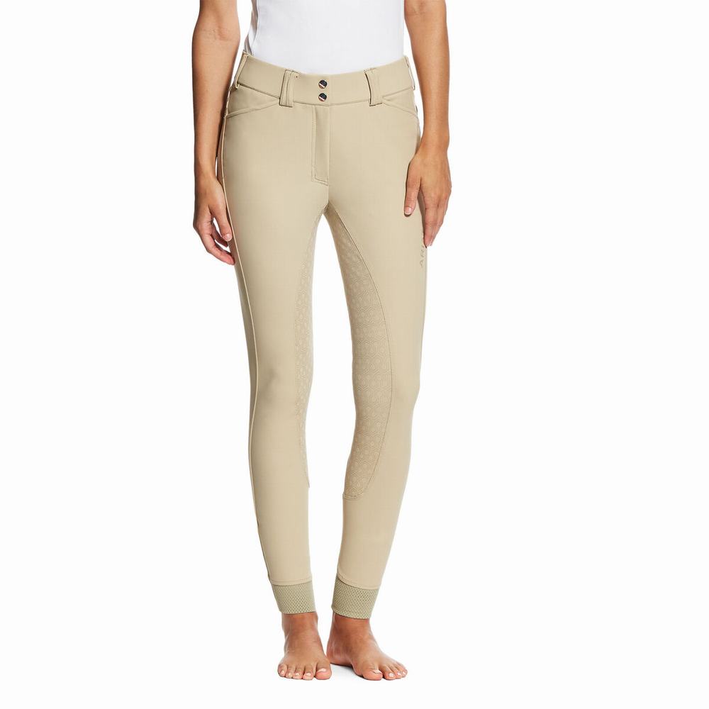 Brown Ariat Tri Factor Grip Full Seat Breech Women\'s Pants | TEGL91546