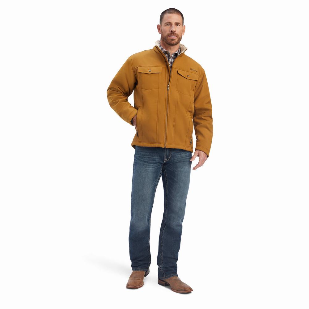 Brown Ariat Vernon Sherpa Men's Jackets | XNCA62847