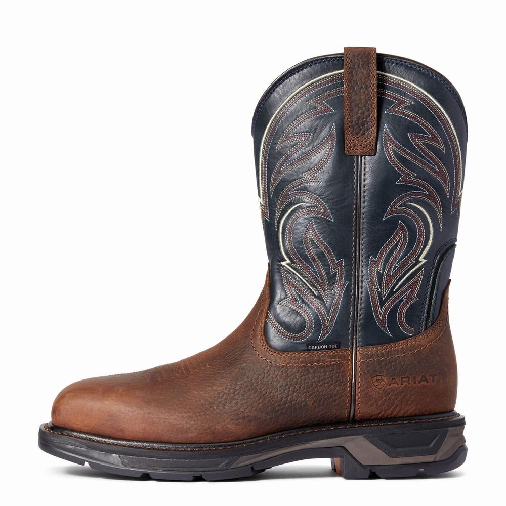 Brown Ariat WorkHog XT Cottonwood Carbon Toe Men's Work Boots | HSFZ72048