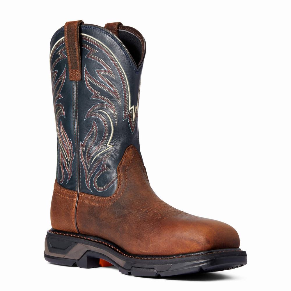 Brown Ariat WorkHog XT Cottonwood Carbon Toe Men's Work Boots | HSFZ72048