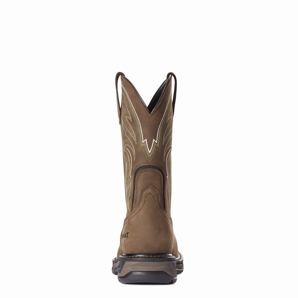 Brown Ariat WorkHog XT Cottonwood Carbon Toe Men's Work Boots | KOPM24657