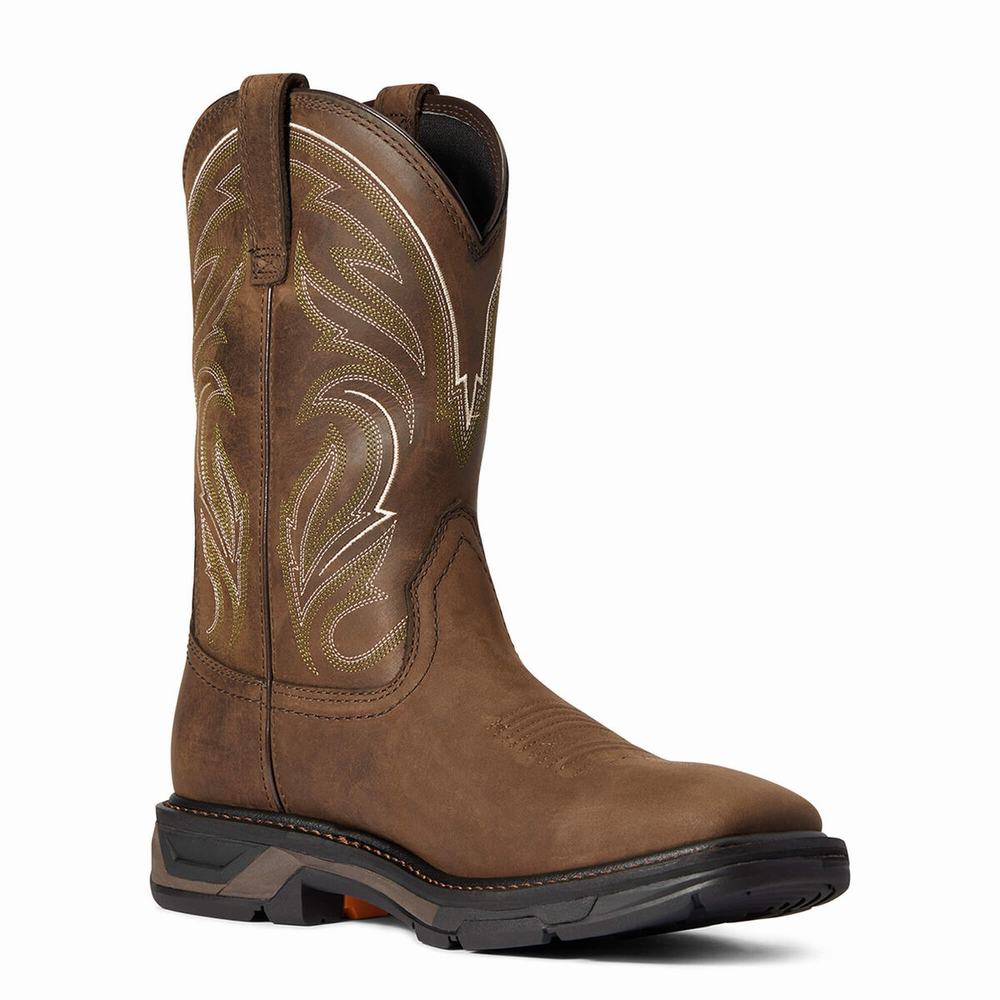 Brown Ariat WorkHog XT Cottonwood Men's Work Boots | MTEK91678