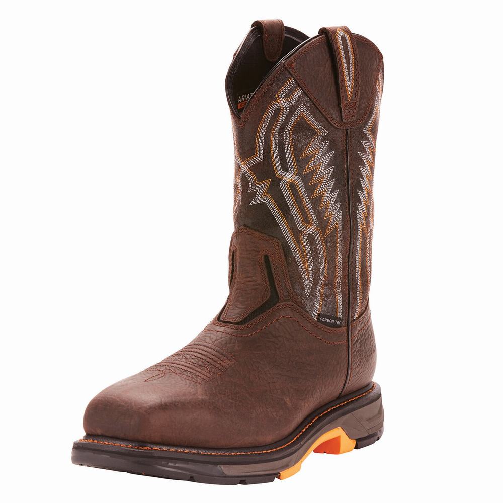 Brown Ariat WorkHog XT Dare Carbon Toe Men\'s Work Boots | QNZF41268