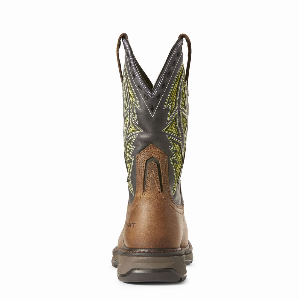 Brown Ariat WorkHog XT VentTEK Spear Carbon Toe Men's Work Boots | OKSZ86517