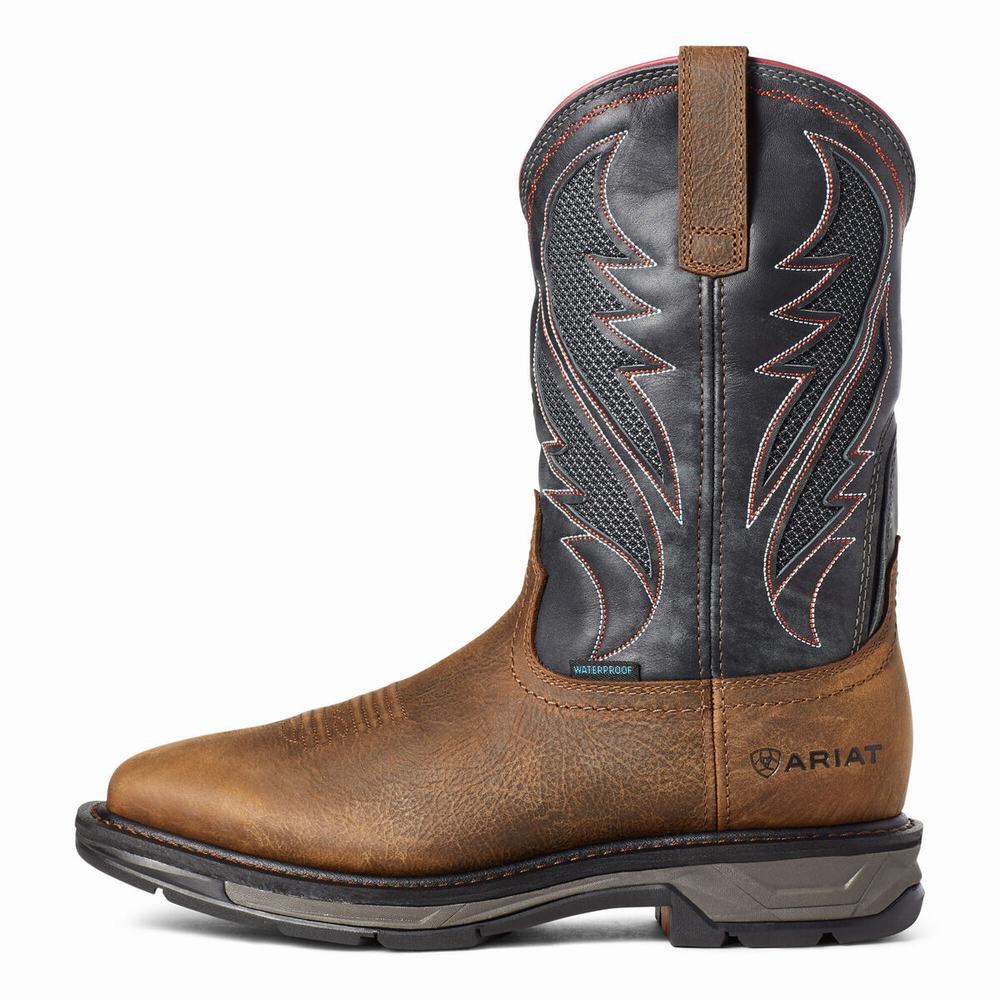 Brown Ariat WorkHog XT VentTEK Waterproof Men's Waterproof Boots | SQNP73052