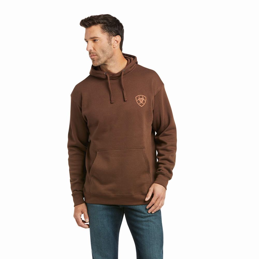 Brown Brown Ariat Patriot 2.0 Men's Hoodies | DWUA73419