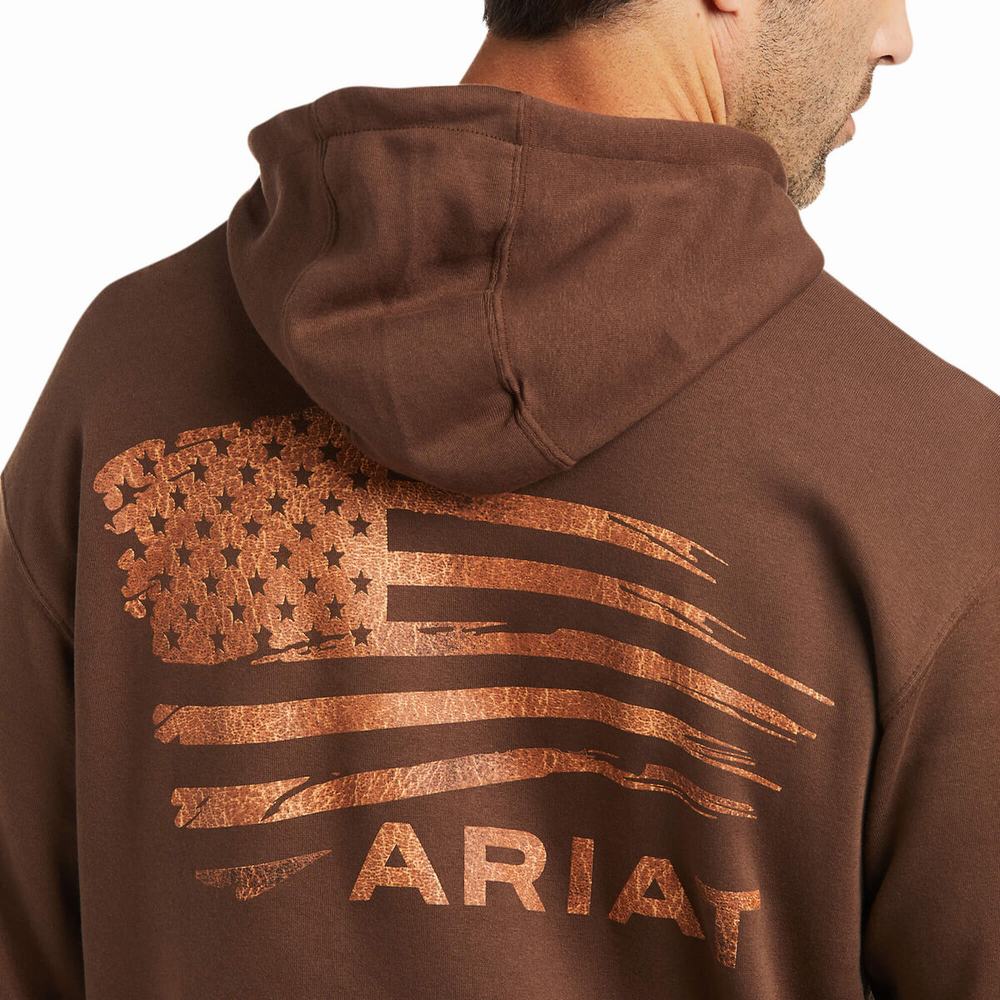 Brown Brown Ariat Patriot 2.0 Men's Hoodies | DWUA73419