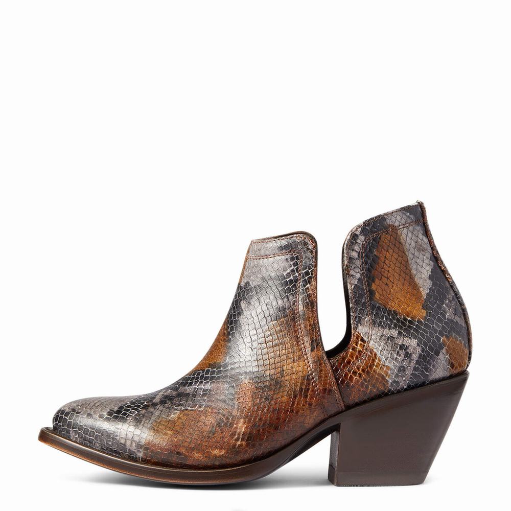 Brown Snake Ariat Dixon R Toe Women's Booties | UQEW45021